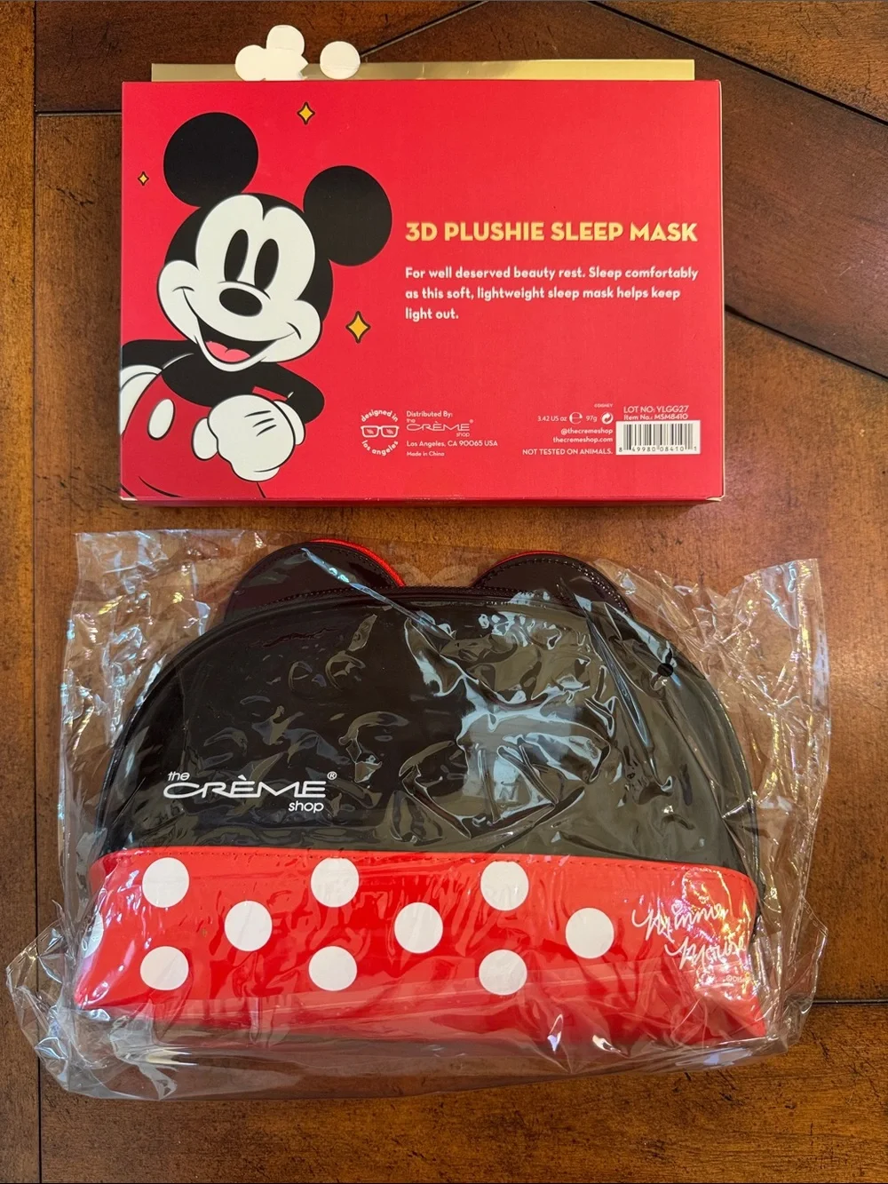 The Crème Shop x Disney Minnie Mouse Red Polka Dot Travel Pouch & Sleep Mask